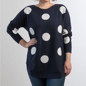 PAPILLON Sparkly Polkadot Glitter Sweater (Light Blue)
